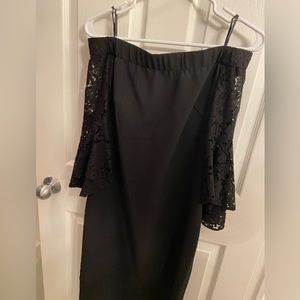 NWT Nordstrom off the shoulder black lace dress
